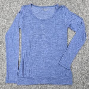 Beyond Yoga Shirt Womens XS Blue Open Back Long Sleeve Stretch Activewear Top
